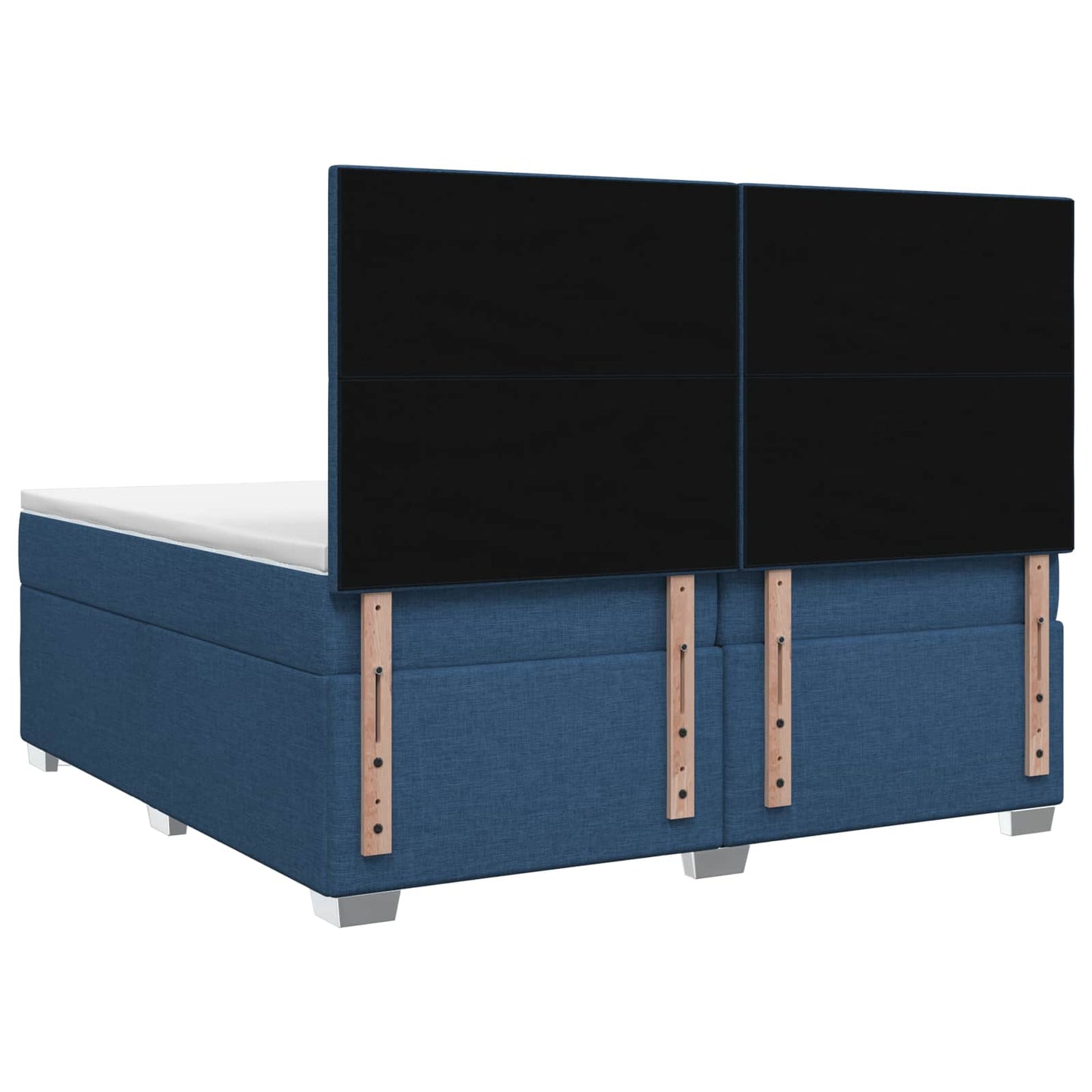 Boxmadras med topmadras Blå 200 x 200 cm Stof