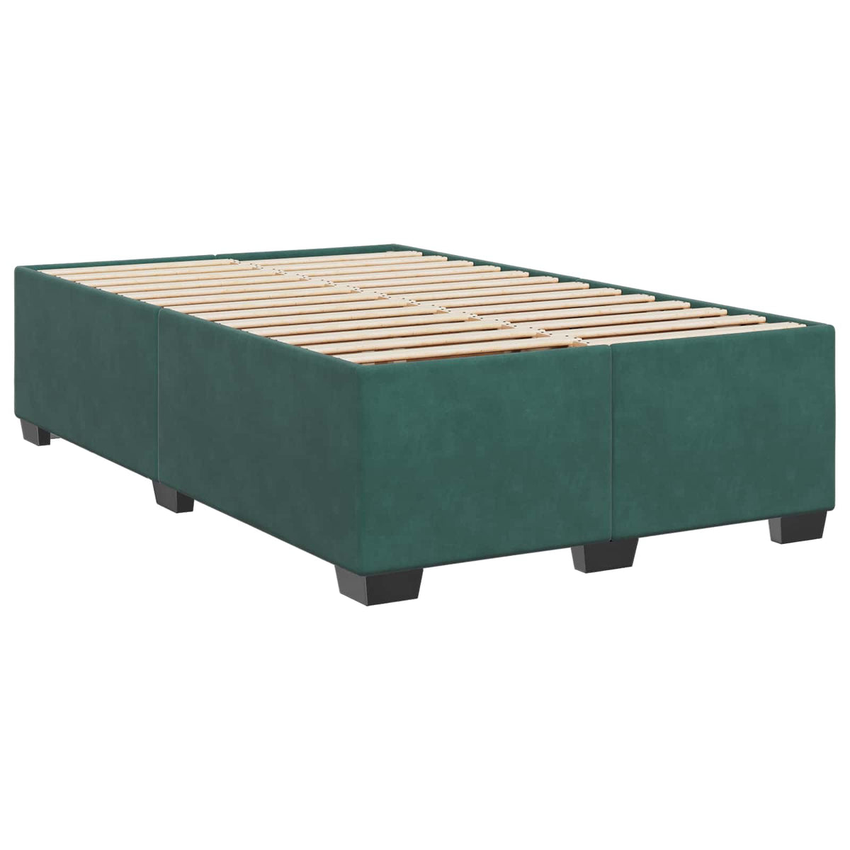 Boxmadras med topmadras Mørkegrøn 120 x 190 cm Fløjl