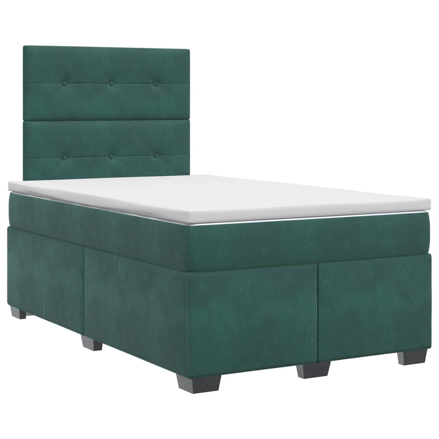 Boxmadras med topmadras Mørkegrøn 120 x 190 cm Fløjl