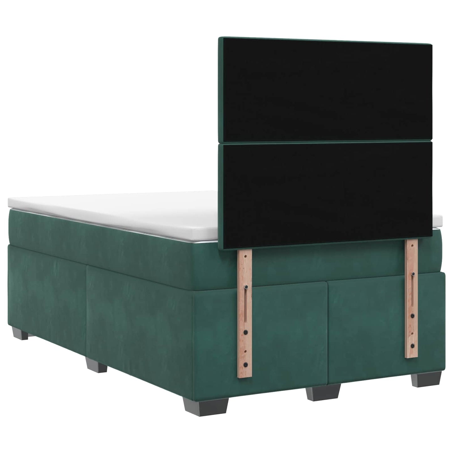 Boxmadras med topmadras Mørkegrøn 120 x 190 cm Fløjl