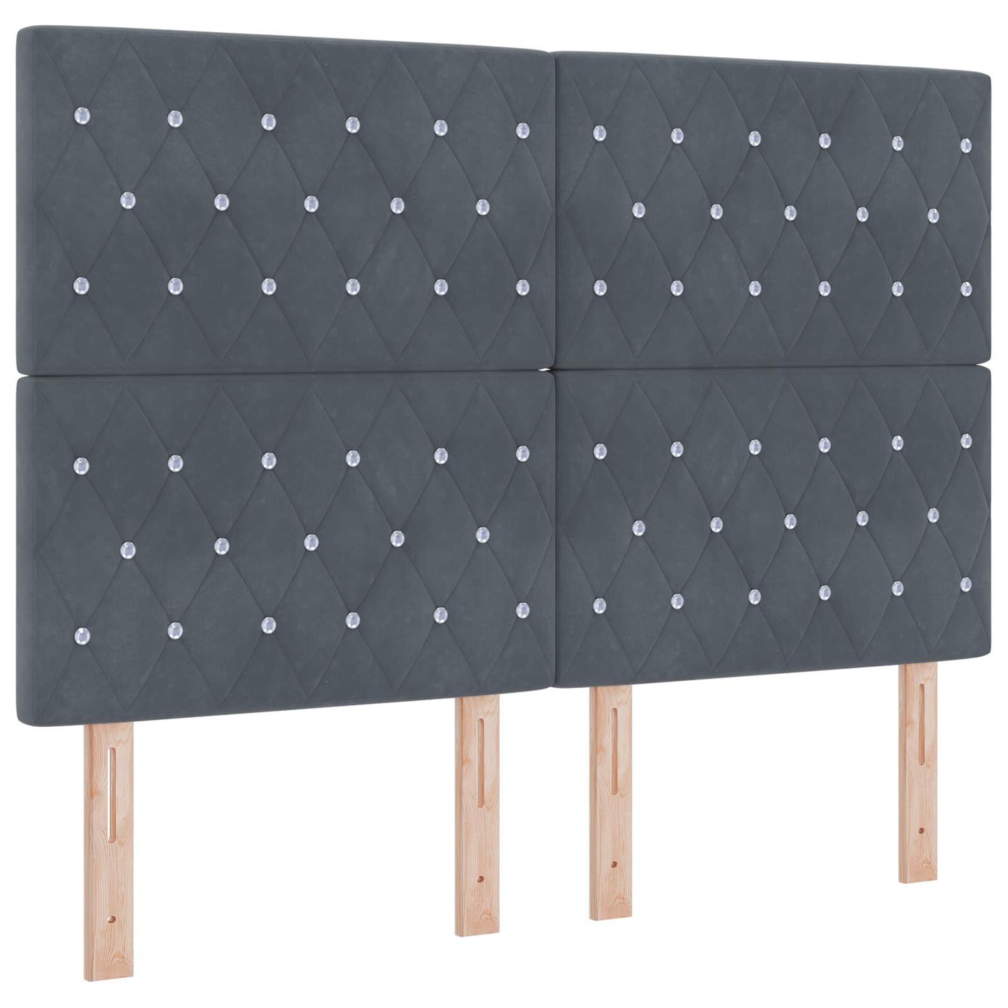 Boxmadras med topmadras Mørkegrå 140 x 190 cm Fløjl