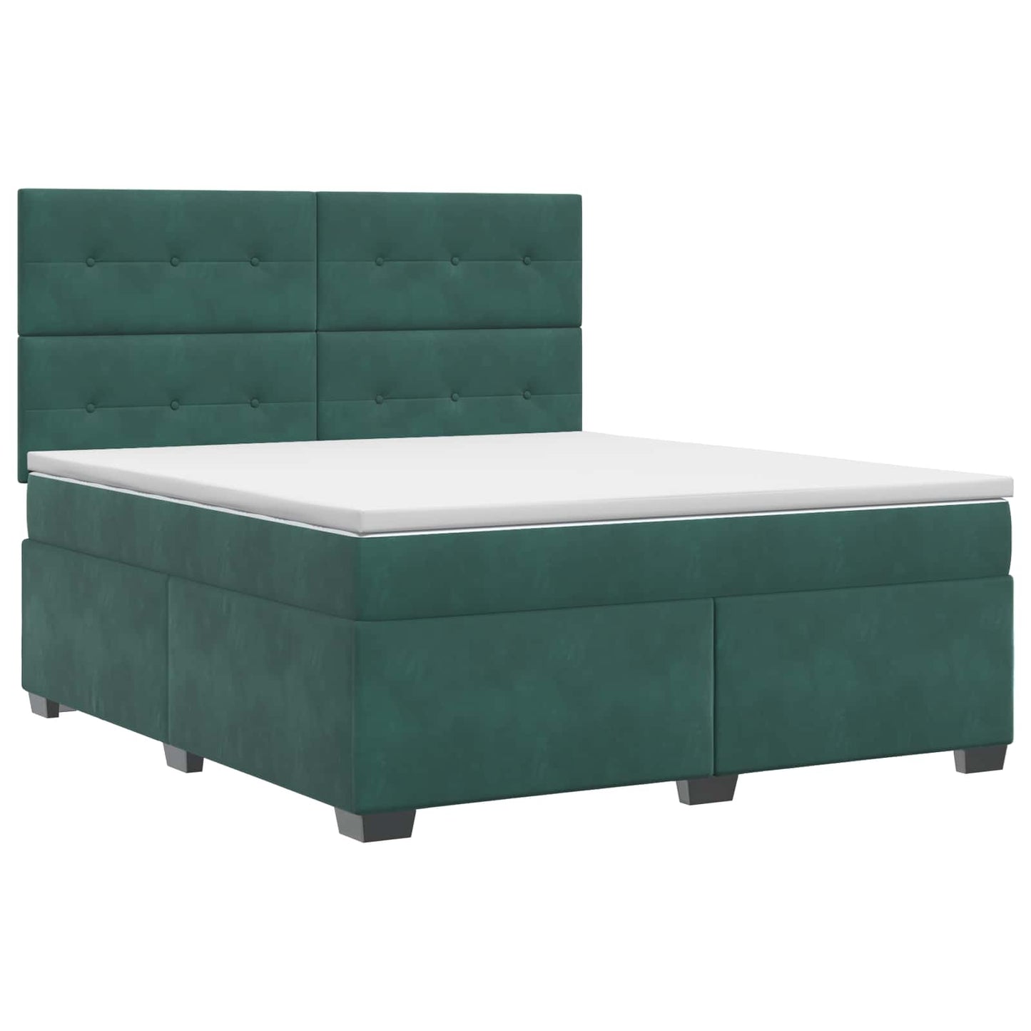 Boxmadras med topmadras Mørkegrøn 140 x 190 cm Fløjl