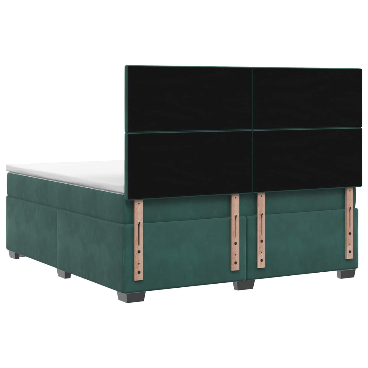 Boxmadras med topmadras Mørkegrøn 140 x 190 cm Fløjl