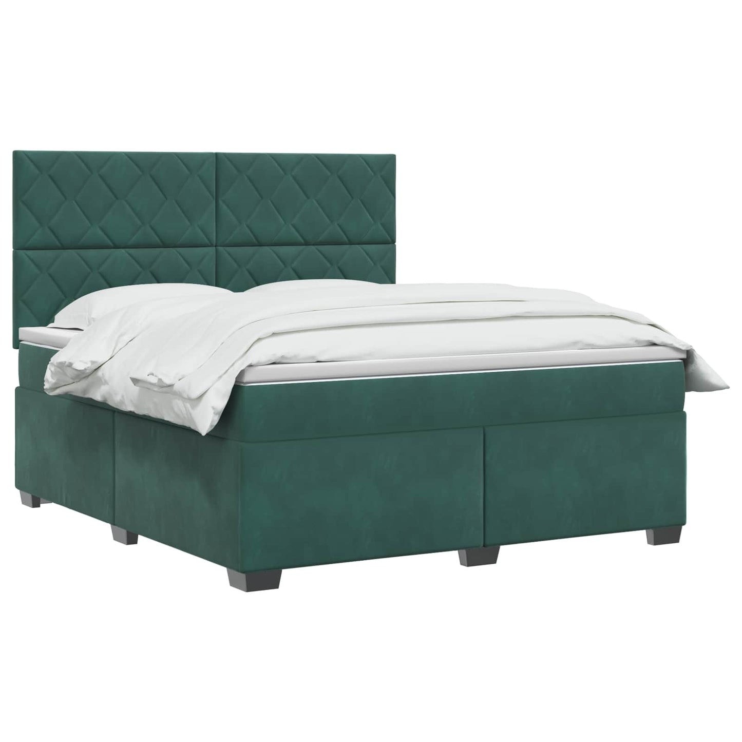 Boxmadras med topmadras Mørkegrøn 140 x 190 cm Fløjl