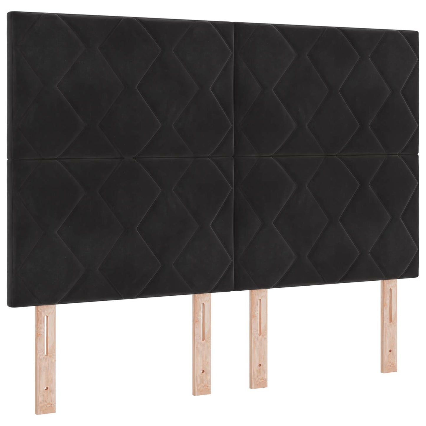 Boxmadras med topmadras med hovedgærde Sort 160 x 200 cm Fløjl