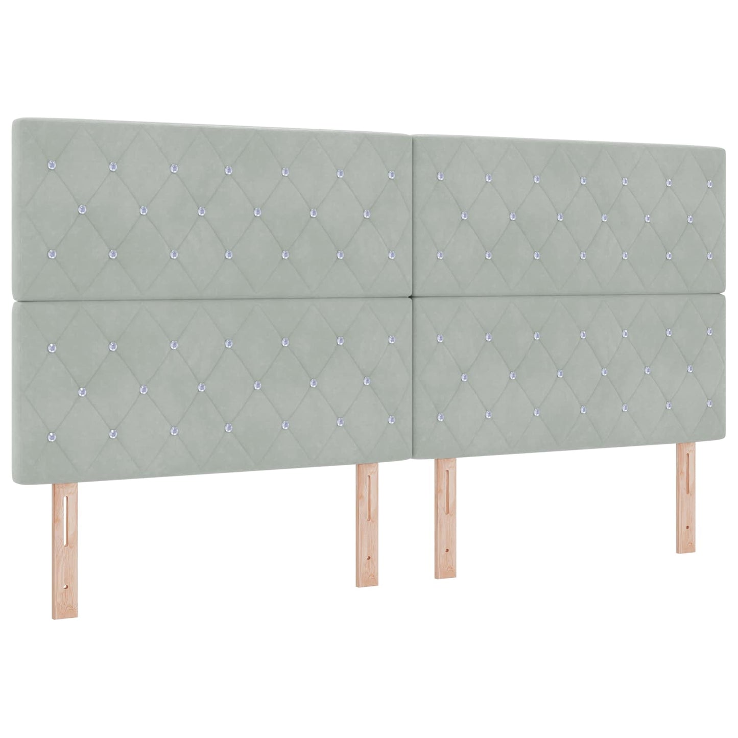 Boxmadras med topmadras Lysegrå 200 x 200 cm Fløjl