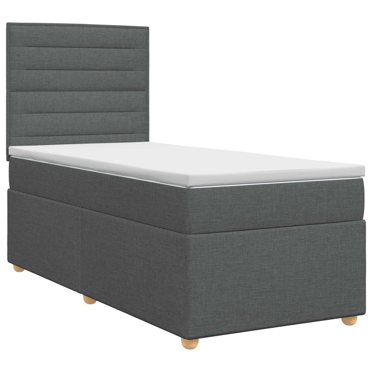 Boxmadras med topmadras Mørkegrå 80 x 200 cm Stof