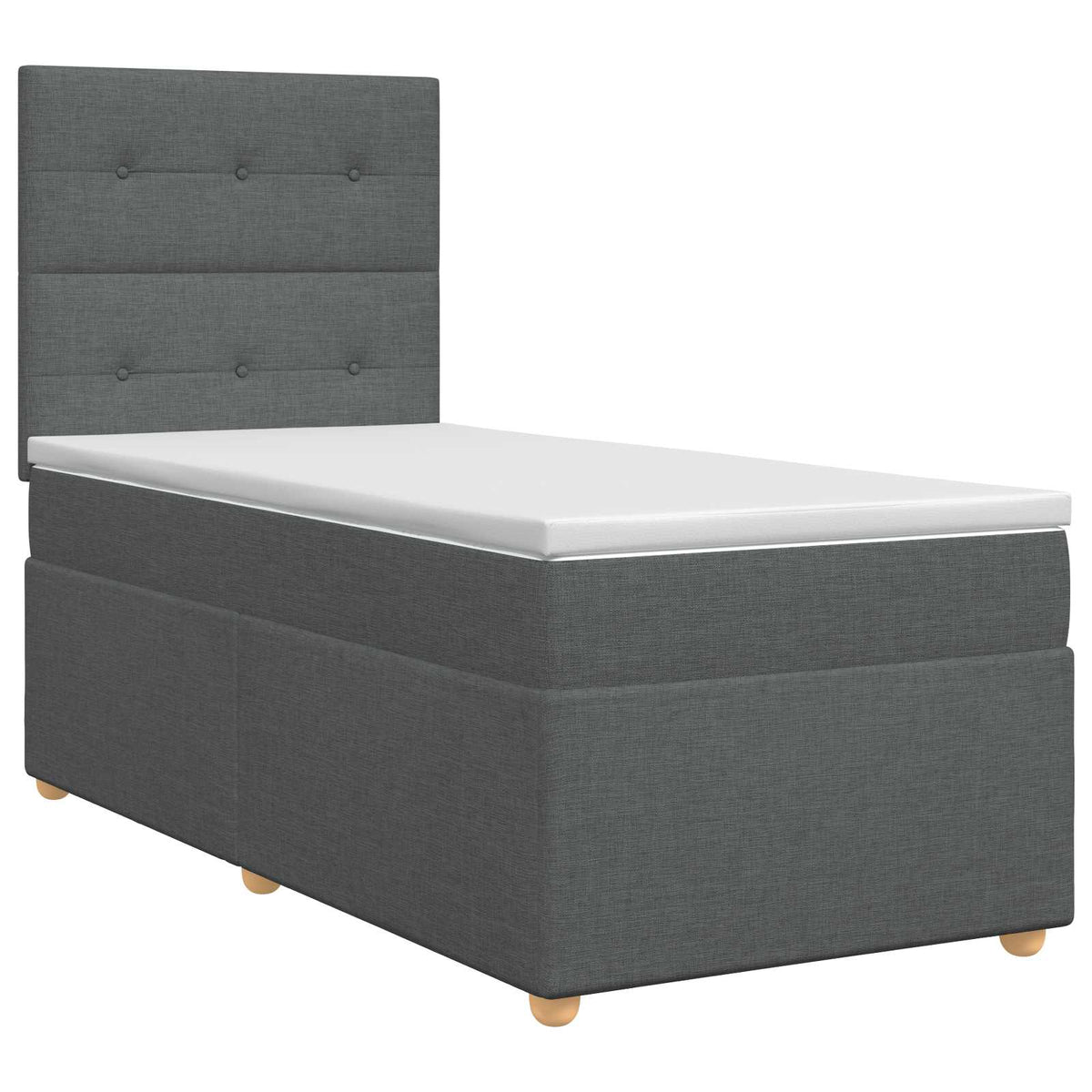 Boxmadras med topmadras Mørkegrå 80 x 200 cm Stof