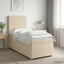 Boxmadras med topmadras Cremefarvet 90 x 190 cm Stof
