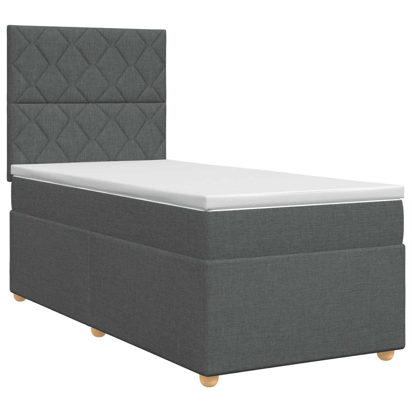 Boxmadras med topmadras Mørkegrå 80 x 200 cm Stof