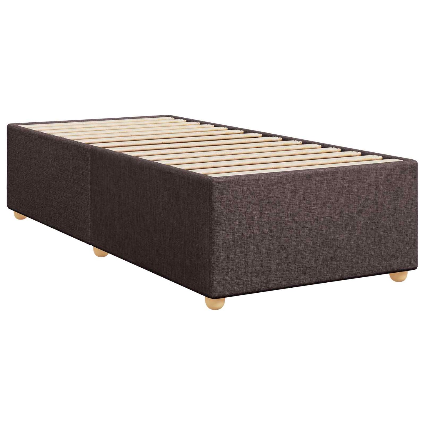 Boxmadras med topmadras Mørk Brun 90 x 190 cm Stof