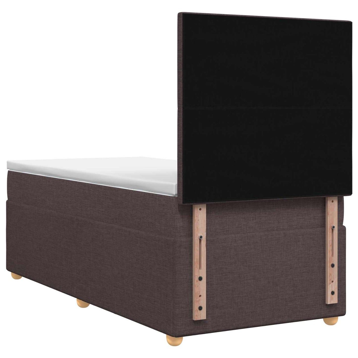 Boxmadras med topmadras Mørk Brun 90 x 190 cm Stof