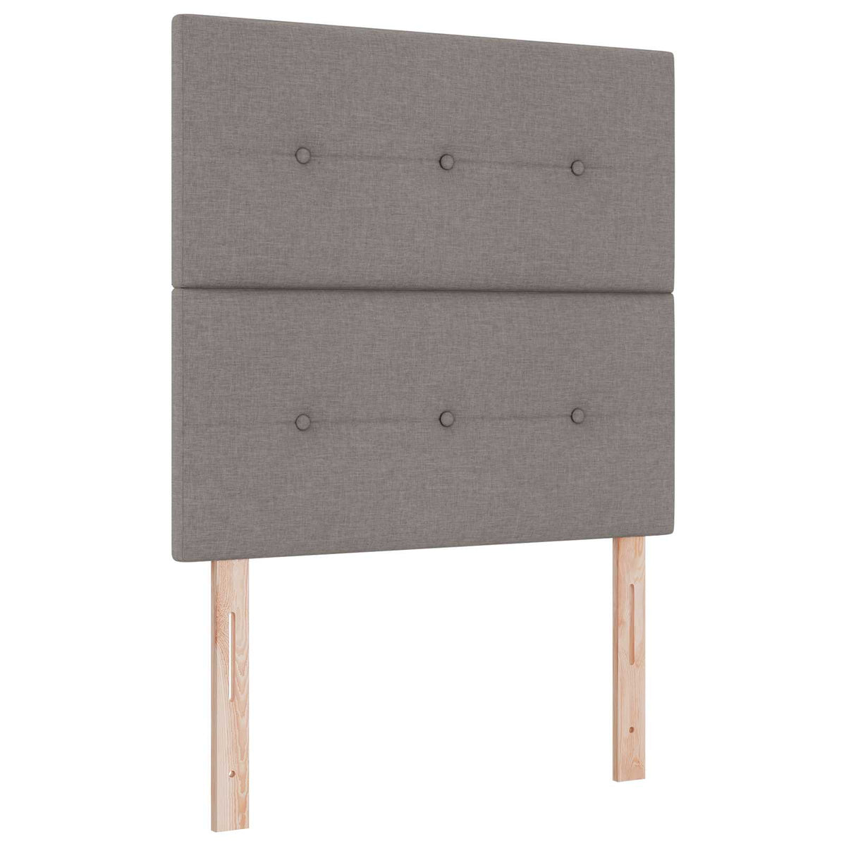 Boxmadras med topmadras med hovedgærde Gråbrun 90 x 190 cm Stof