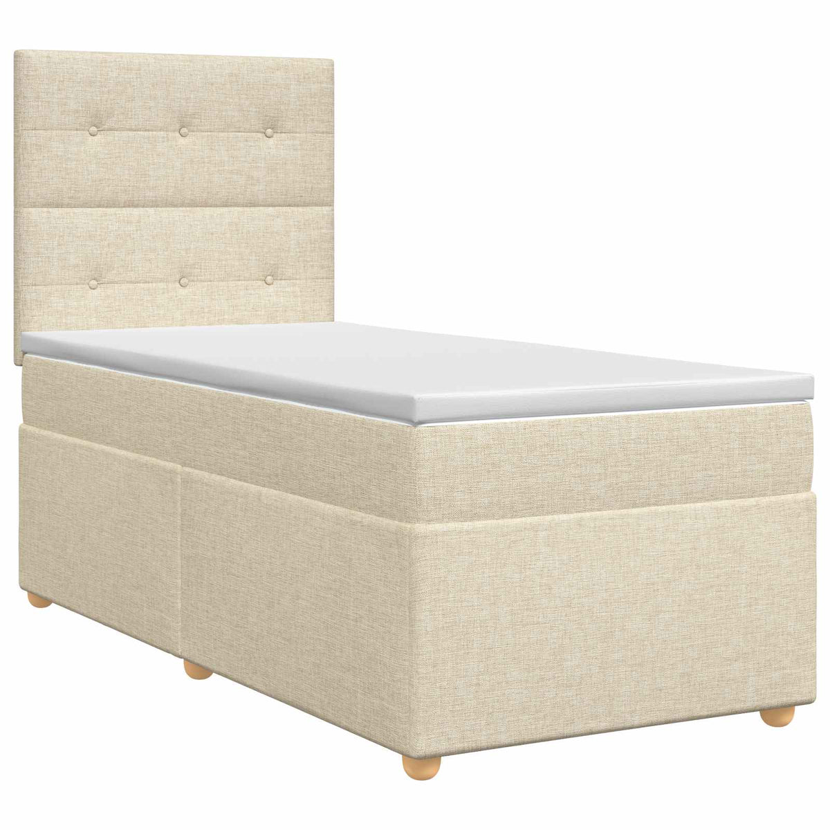 Boxmadras med topmadras Cremefarvet 90 x 190 cm Stof