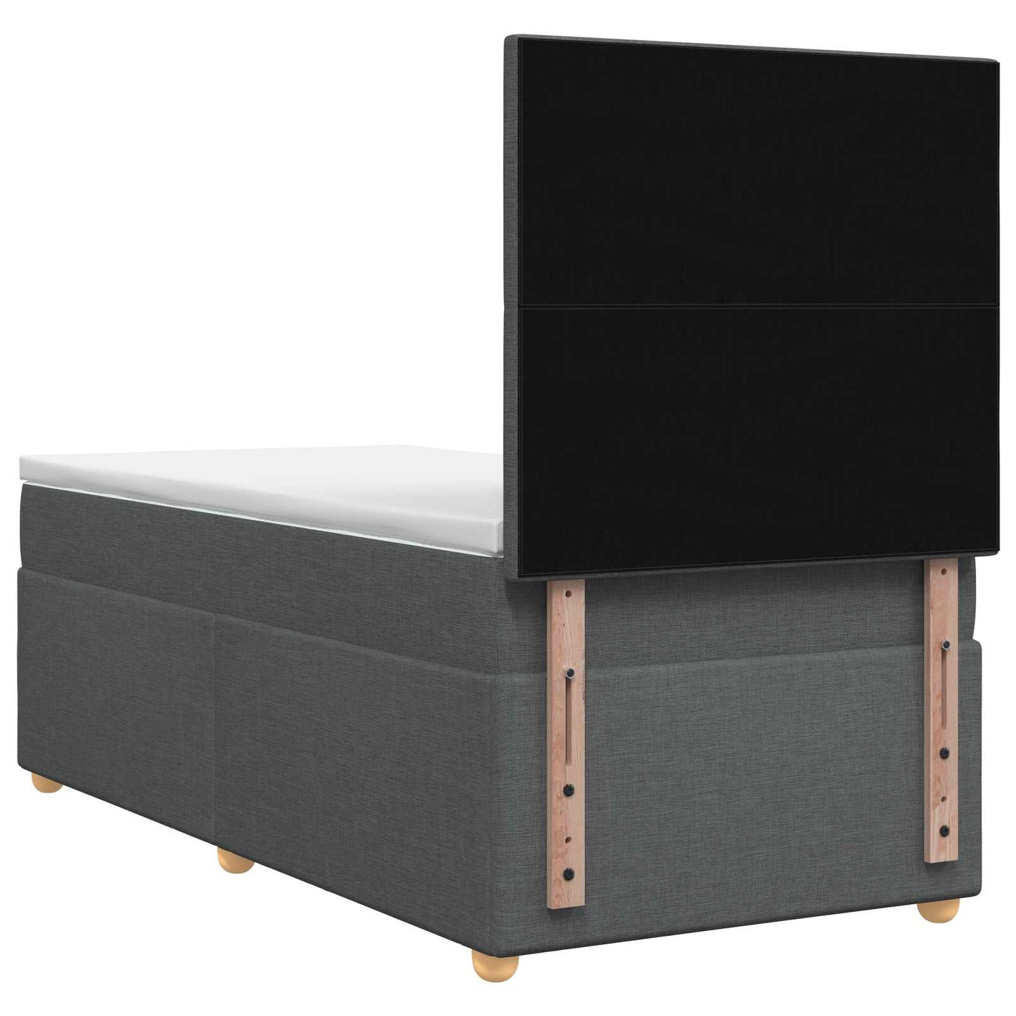 Boxmadras med topmadras Mørkegrå 90 x 190 cm Stof