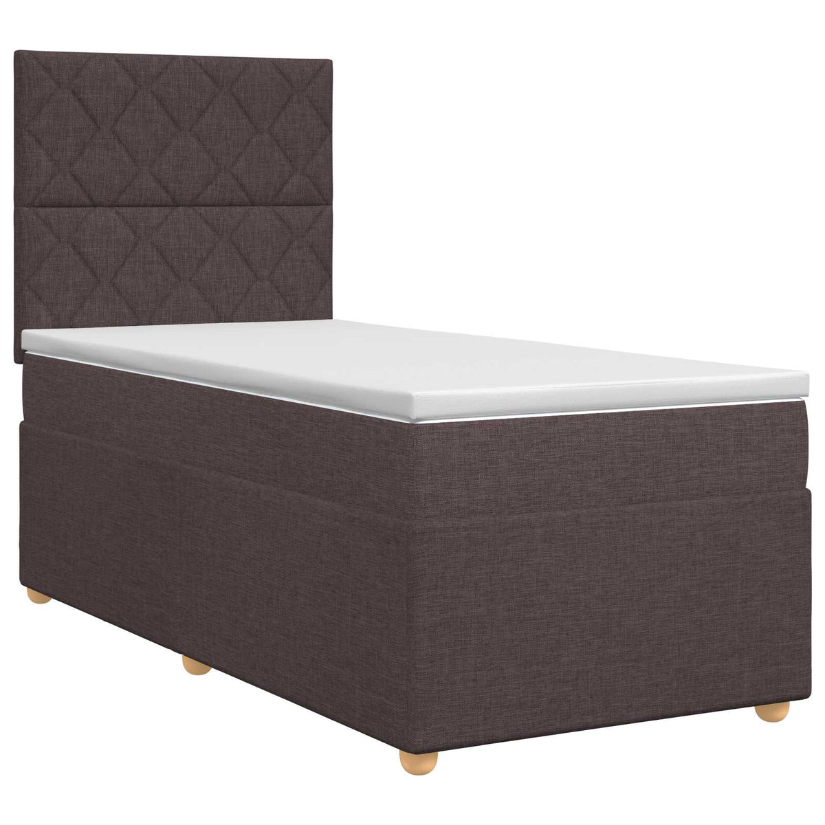 Boxmadras med topmadras Mørk Brun 90 x 190 cm Stof