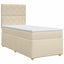 Boxmadras med topmadras Cremefarvet 90 x 200 cm Stof