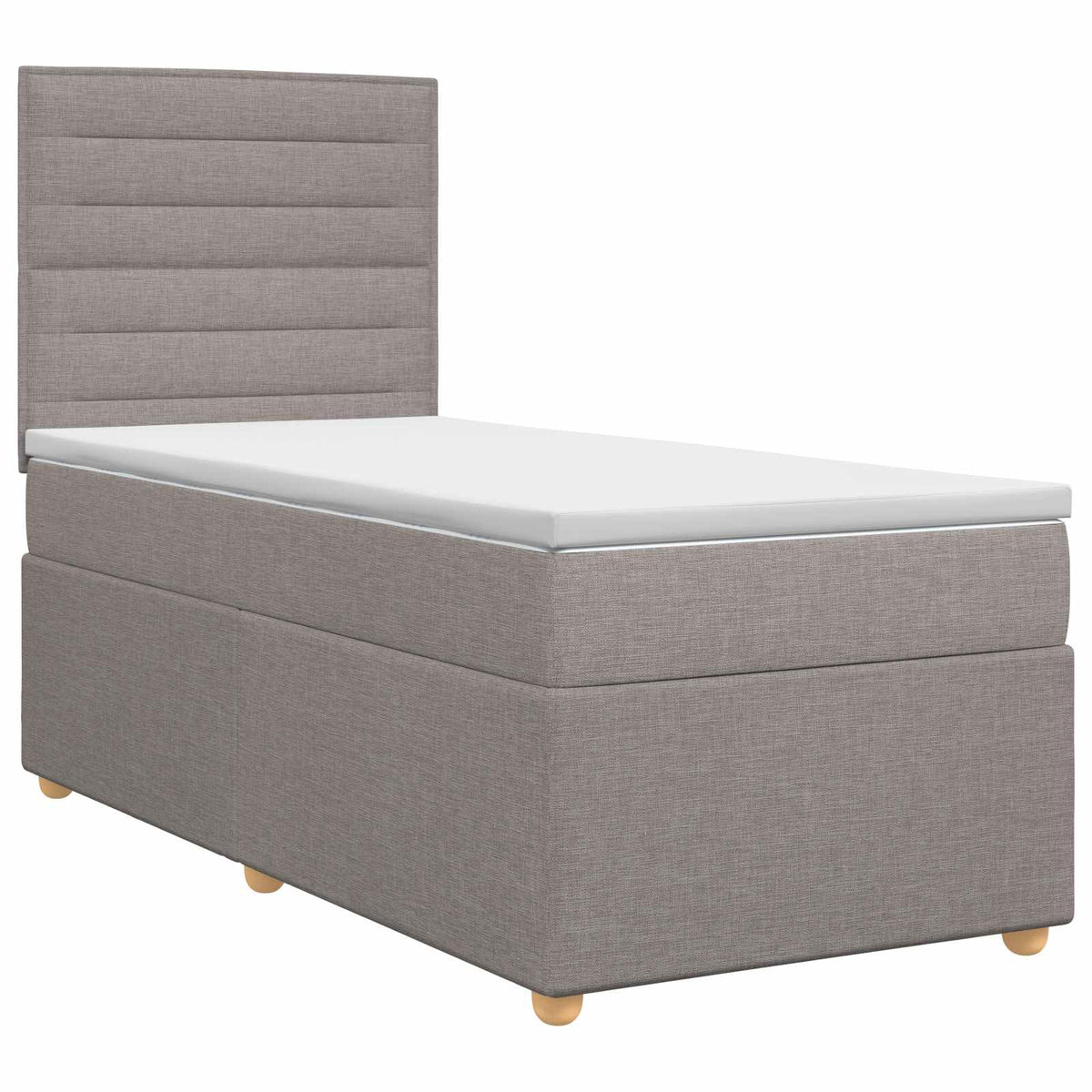 Boxmadras med topmadras Gråbrun 100 x 200 cm Stof