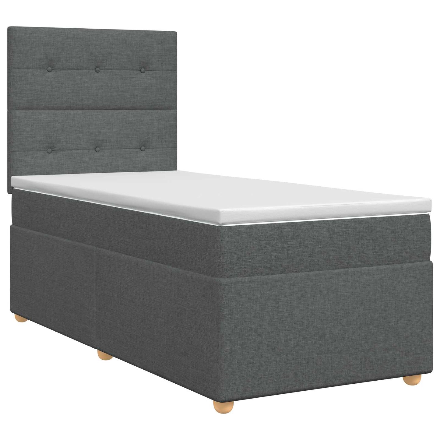 Boxmadras med topmadras Mørkegrå 100 x 200 cm Stof