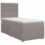 Boxmadras med topmadras Gråbrun 100 x 200 cm Stof