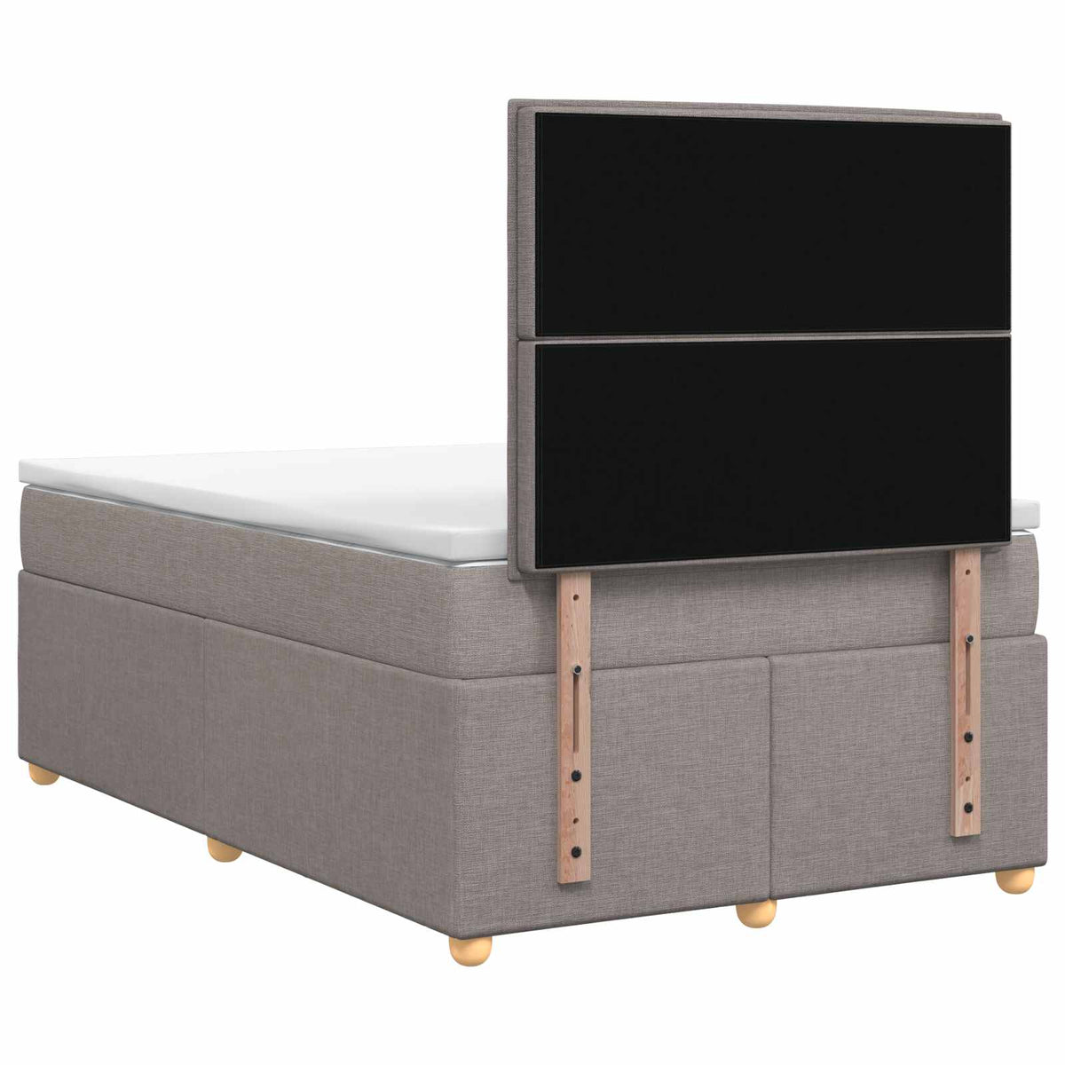 Boxmadras med topmadras Gråbrun 120 x 190 cm Stof