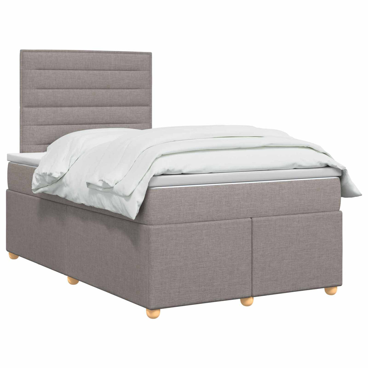 Boxmadras med topmadras Gråbrun 120 x 190 cm Stof