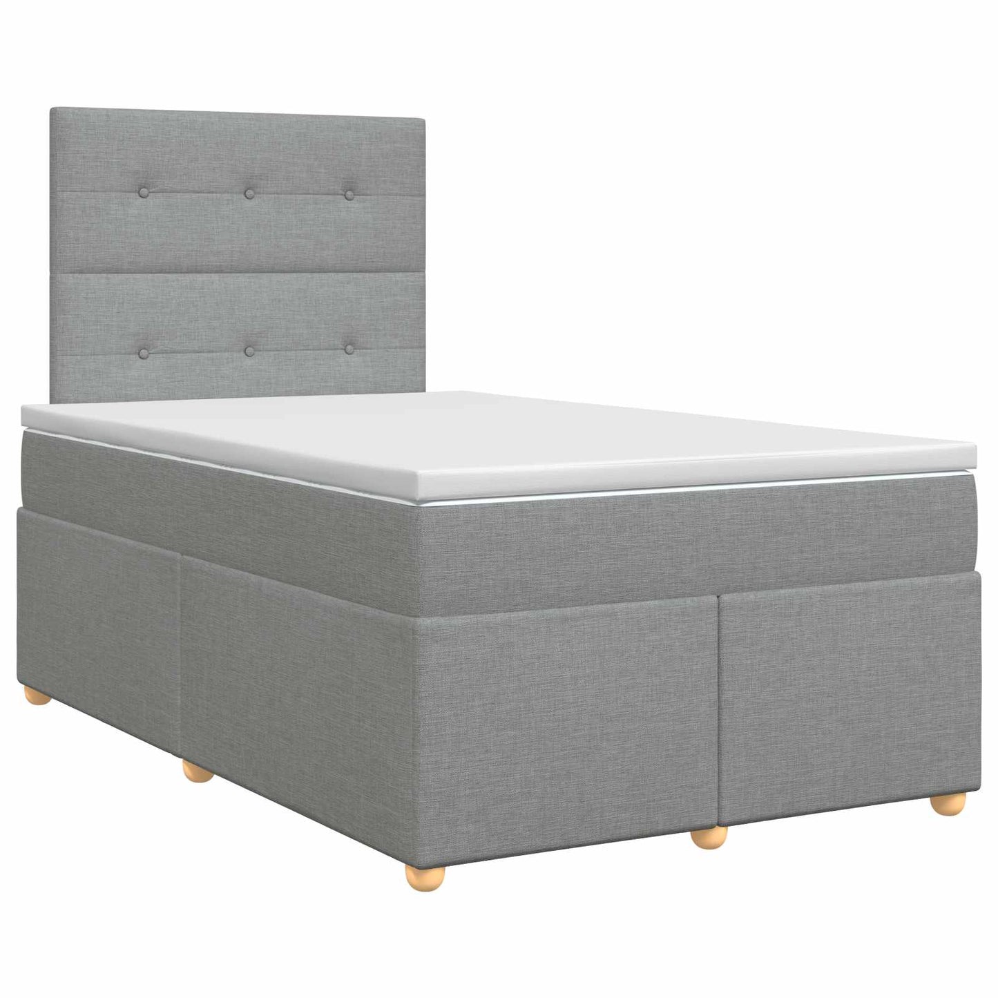 Boxmadras med topmadras Lysegrå 120 x 190 cm Stof