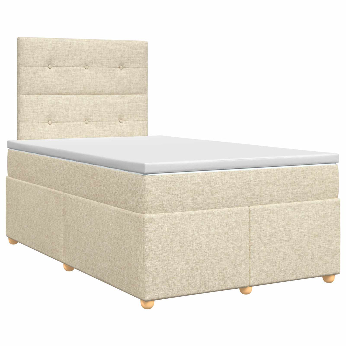 Boxmadras med topmadras Cremefarvet 120 x 190 cm Stof