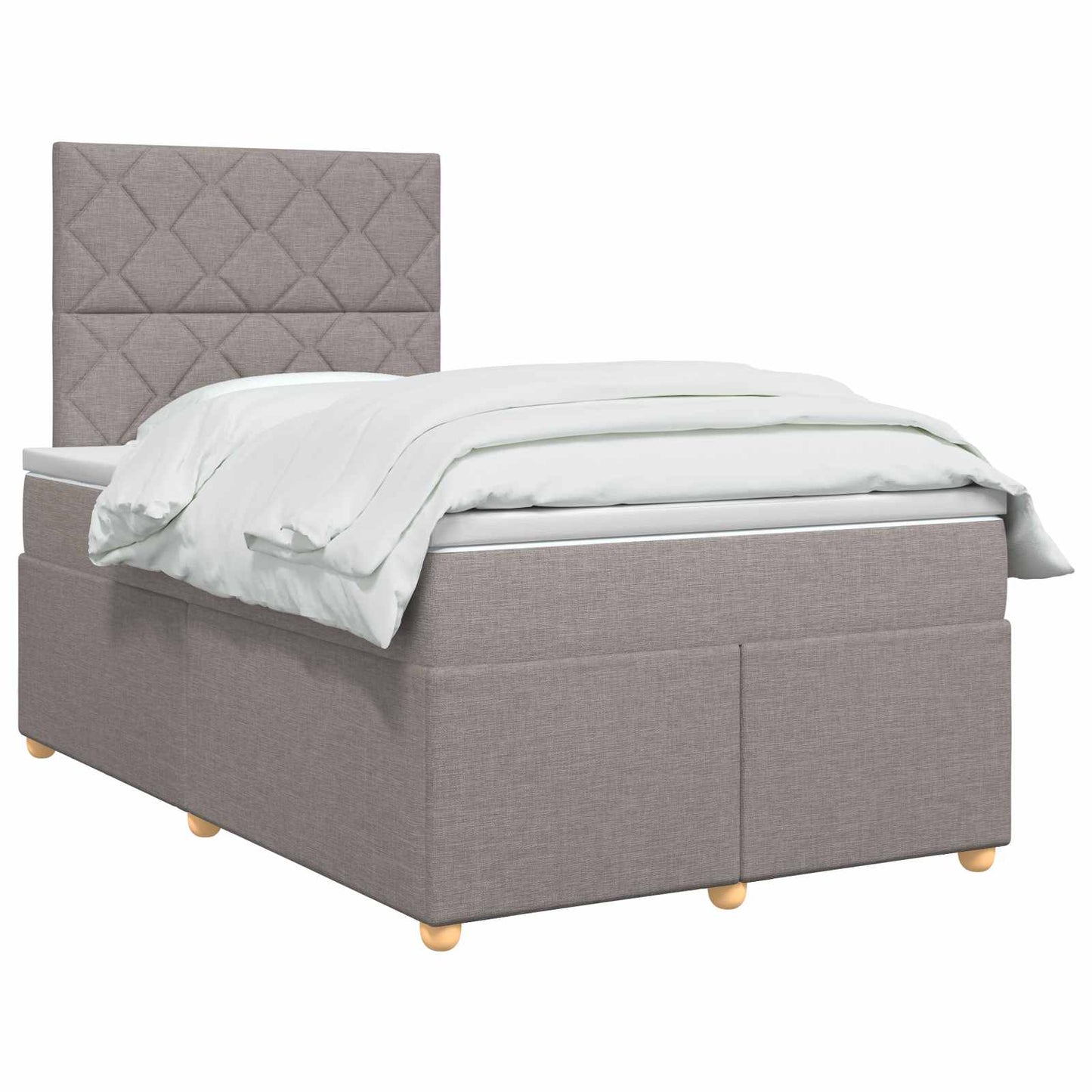 Boxmadras med topmadras Gråbrun 120 x 190 cm Stof