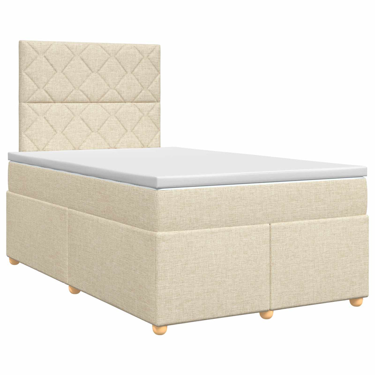 Boxmadras med topmadras Cremefarvet 120 x 190 cm Stof