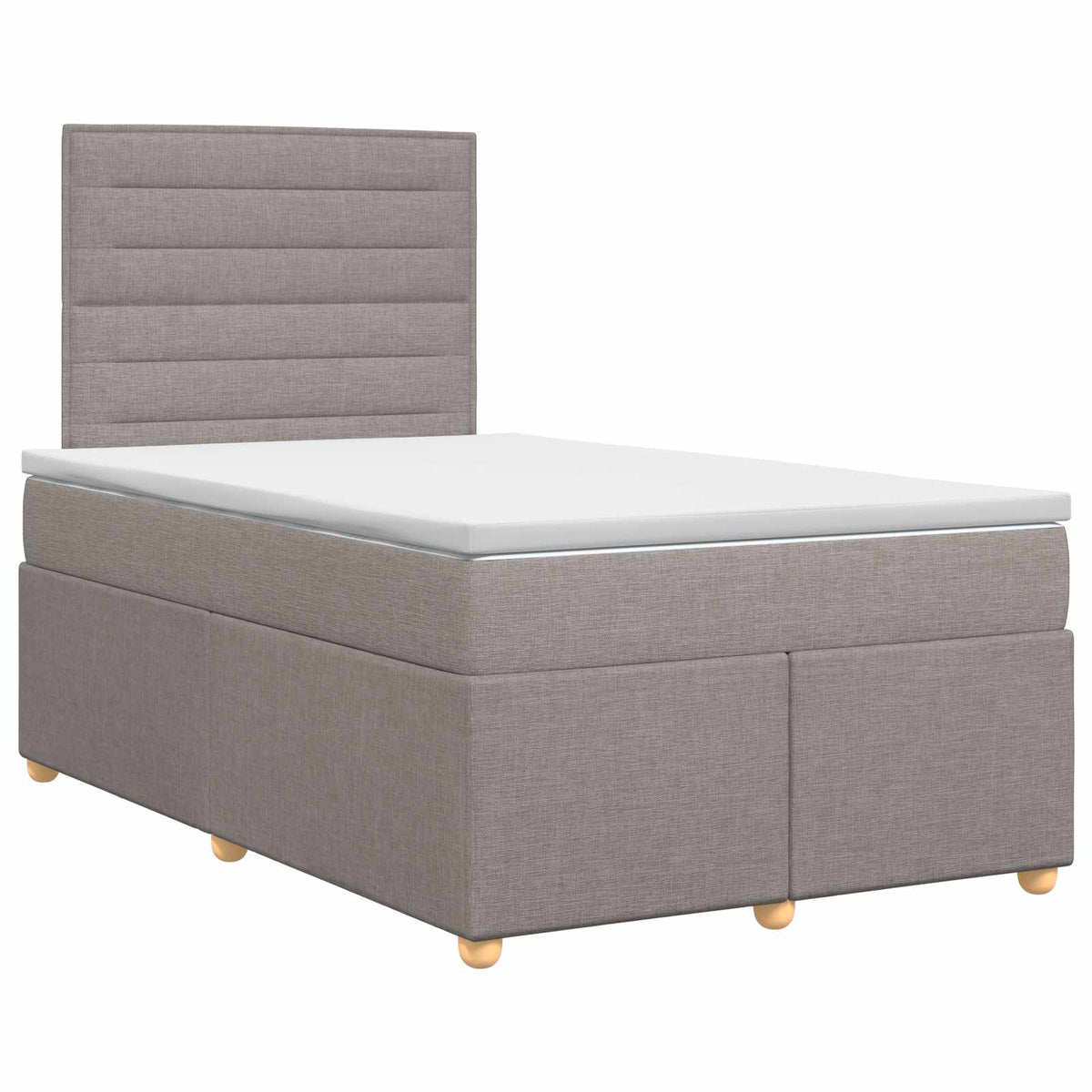 Boxmadras med topmadras Gråbrun 120 x 200 cm Stof