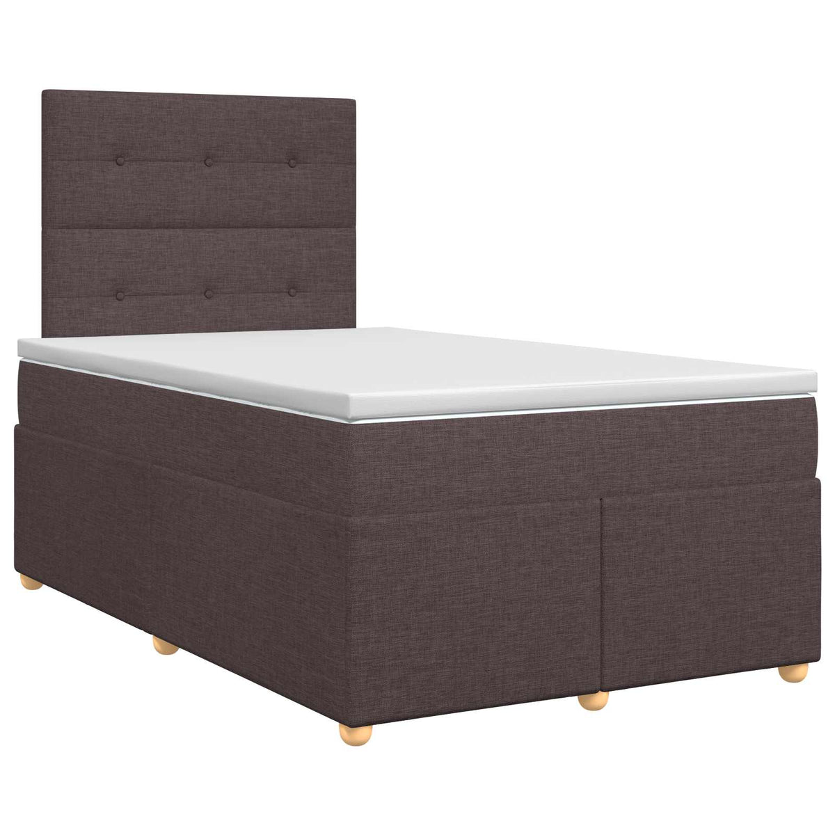 Boxmadras med topmadras Mørk Brun 120 x 200 cm Stof
