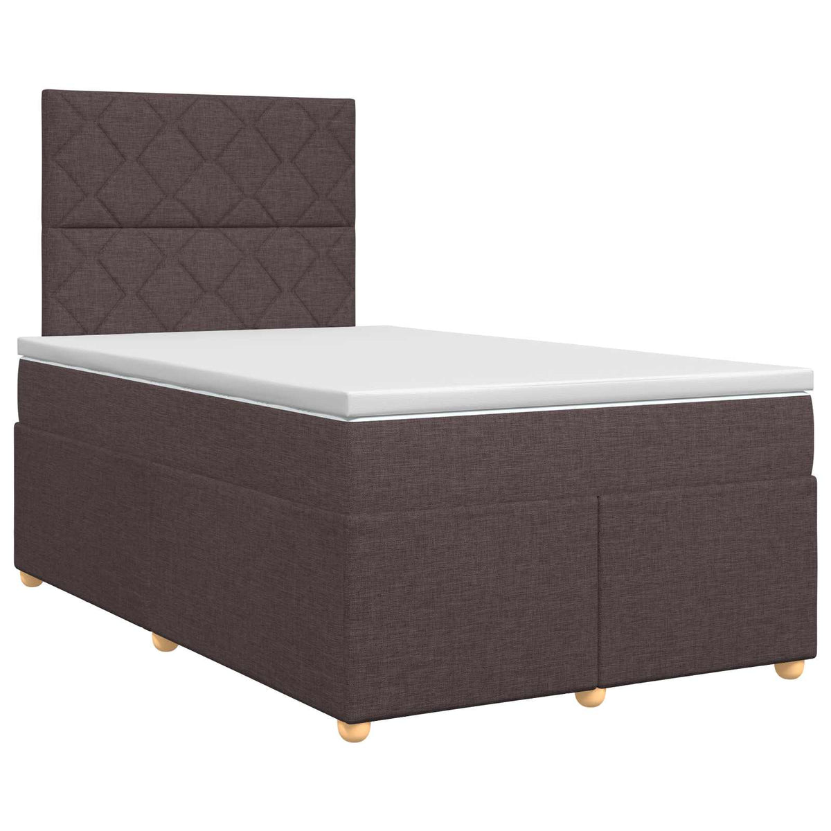 Boxmadras med topmadras Mørk Brun 120 x 200 cm Stof