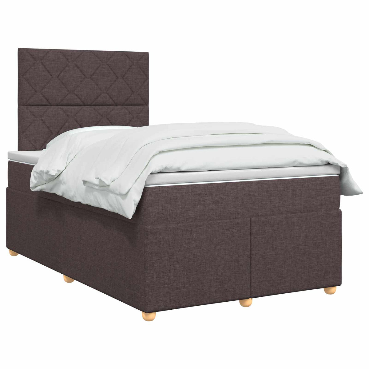 Boxmadras med topmadras Mørk Brun 120 x 200 cm Stof