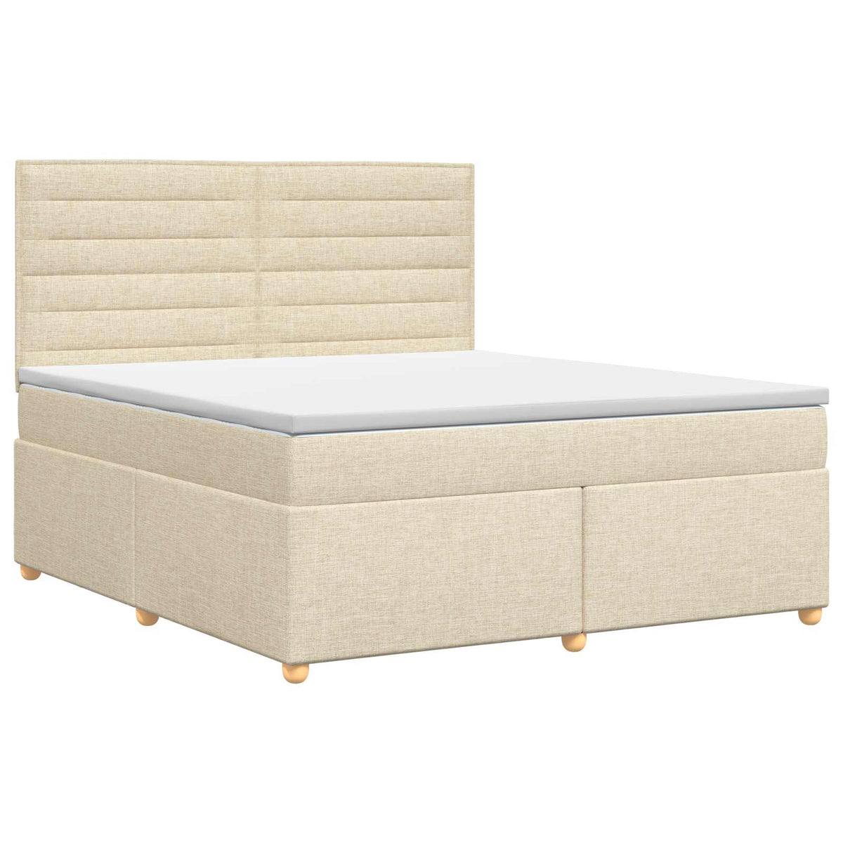 Boxmadras med topmadras Cremefarvet 140 x 190 cm Stof