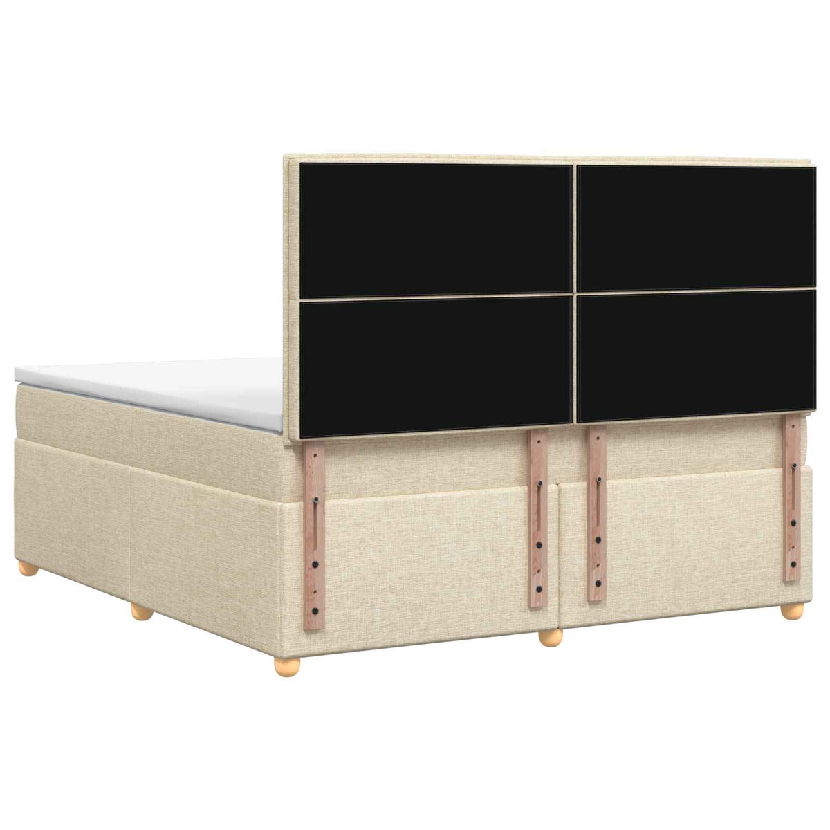 Boxmadras med topmadras Cremefarvet 140 x 190 cm Stof