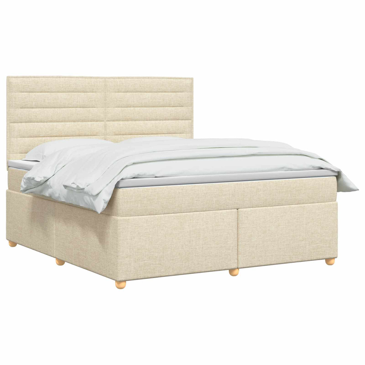 Boxmadras med topmadras Cremefarvet 140 x 190 cm Stof