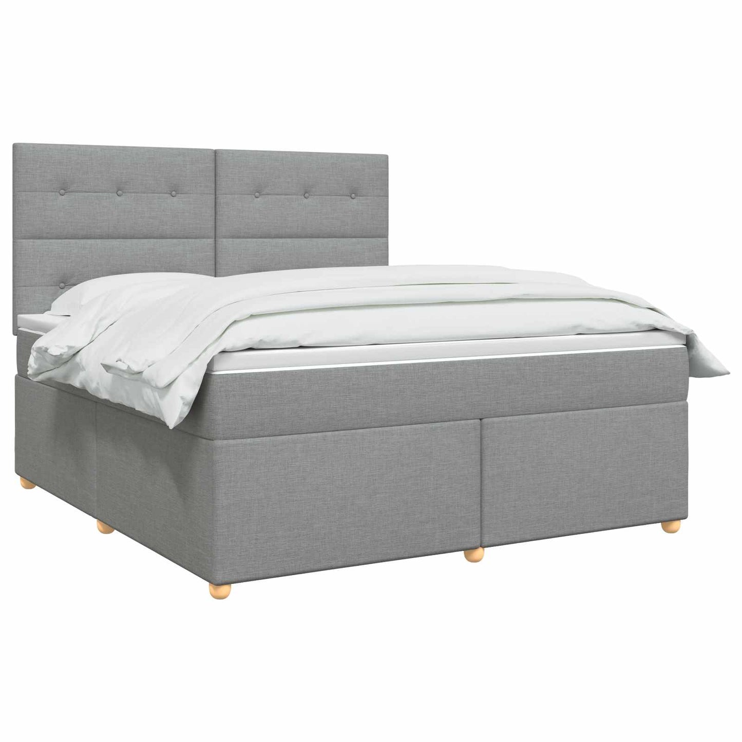 Boxmadras med topmadras Lysegrå 140 x 190 cm Stof