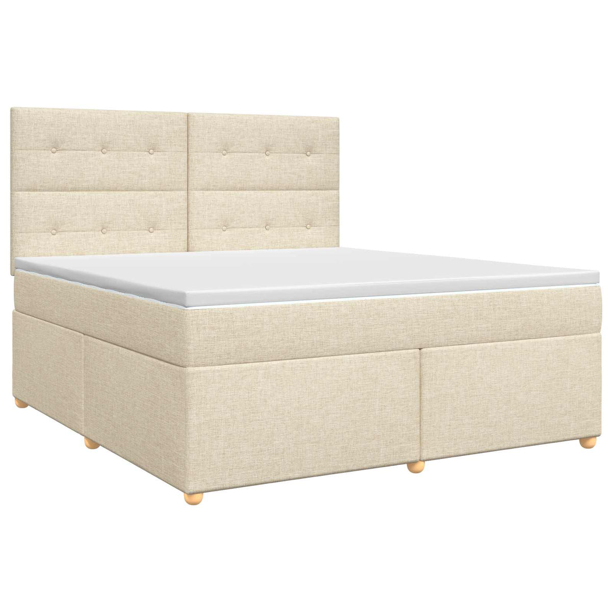 Boxmadras med topmadras Cremefarvet 140 x 190 cm Stof