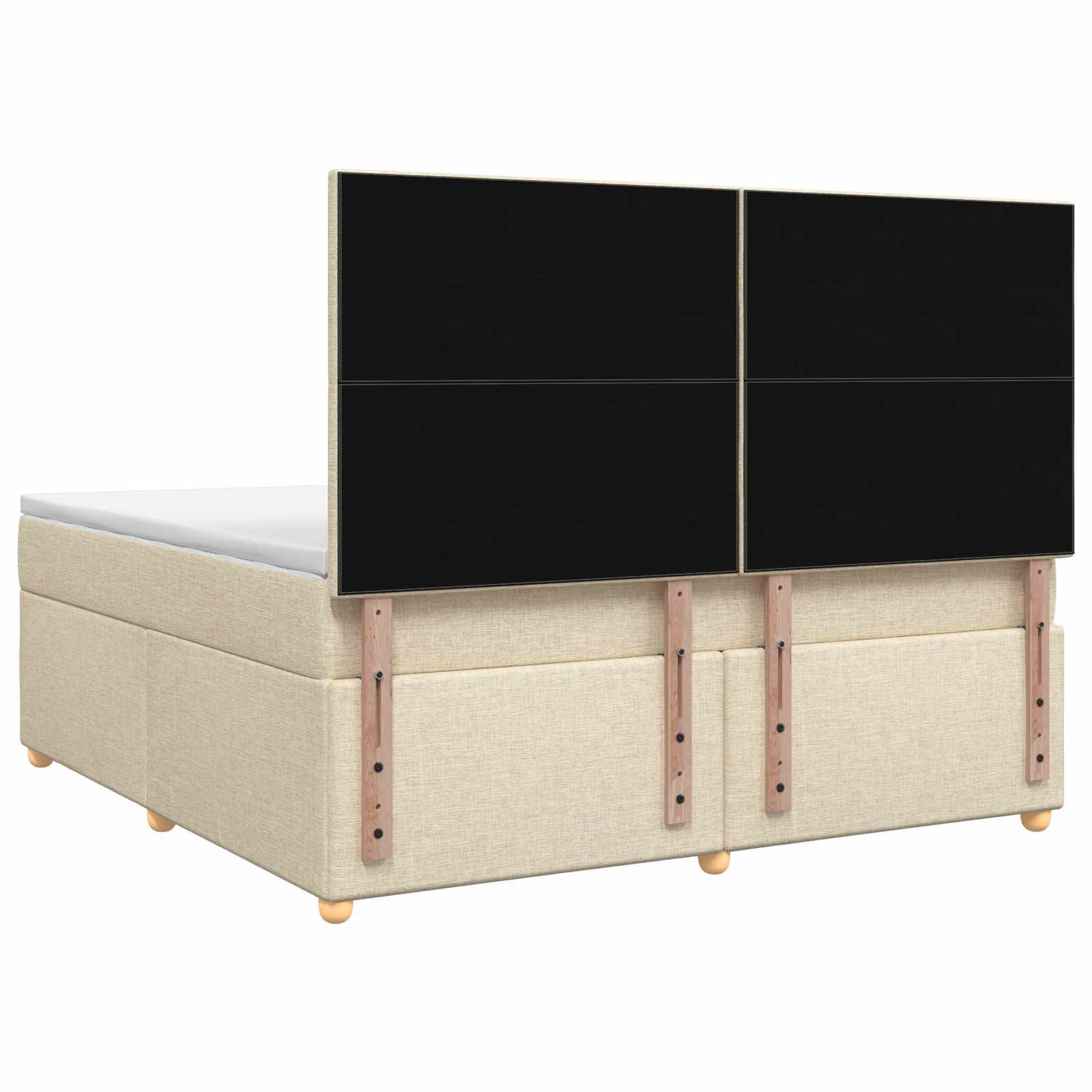 Boxmadras med topmadras Cremefarvet 140 x 190 cm Stof