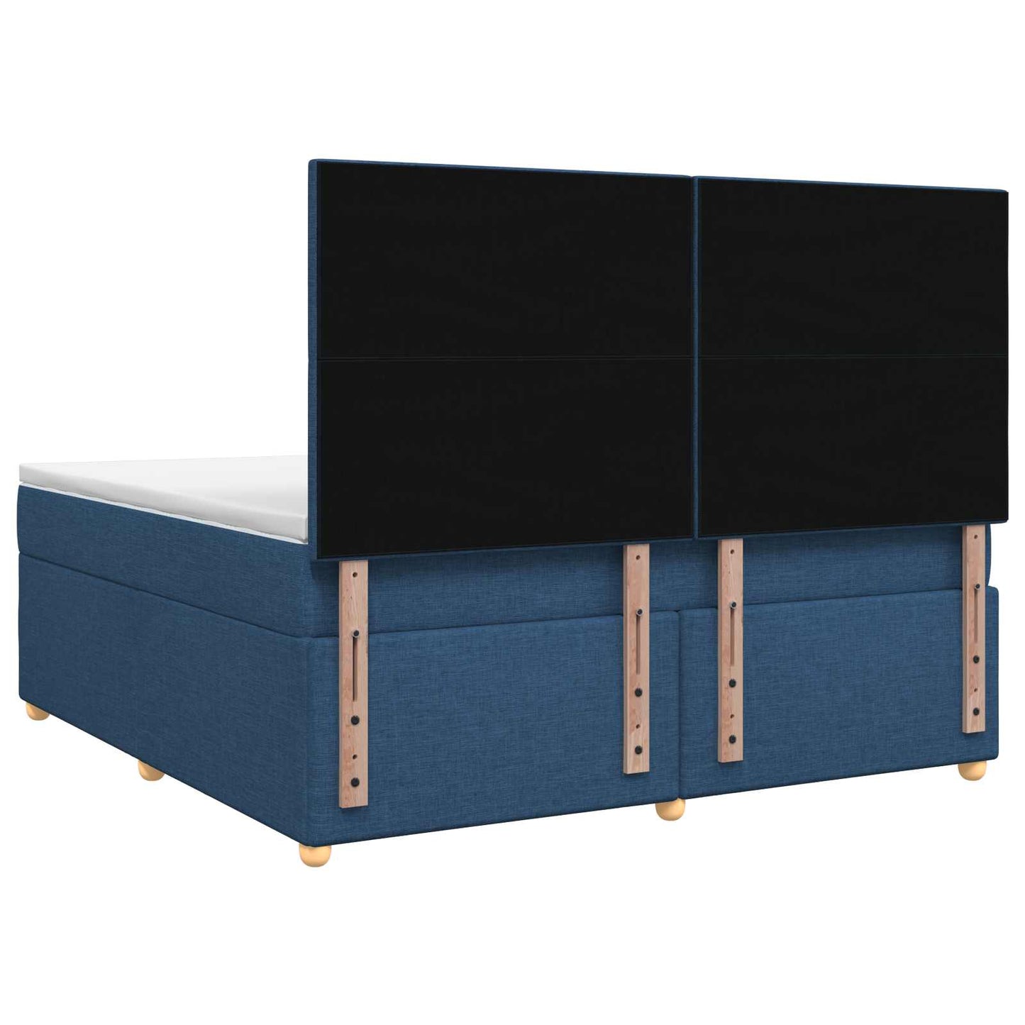 Boxmadras med topmadras med hovedgærde Blå 140 x 190 cm Stof