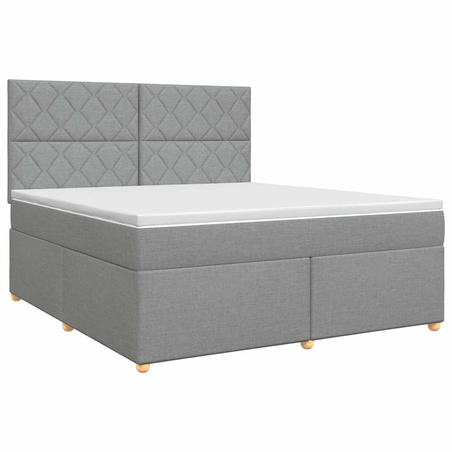 Boxmadras med topmadras Lysegrå 140 x 190 cm Stof