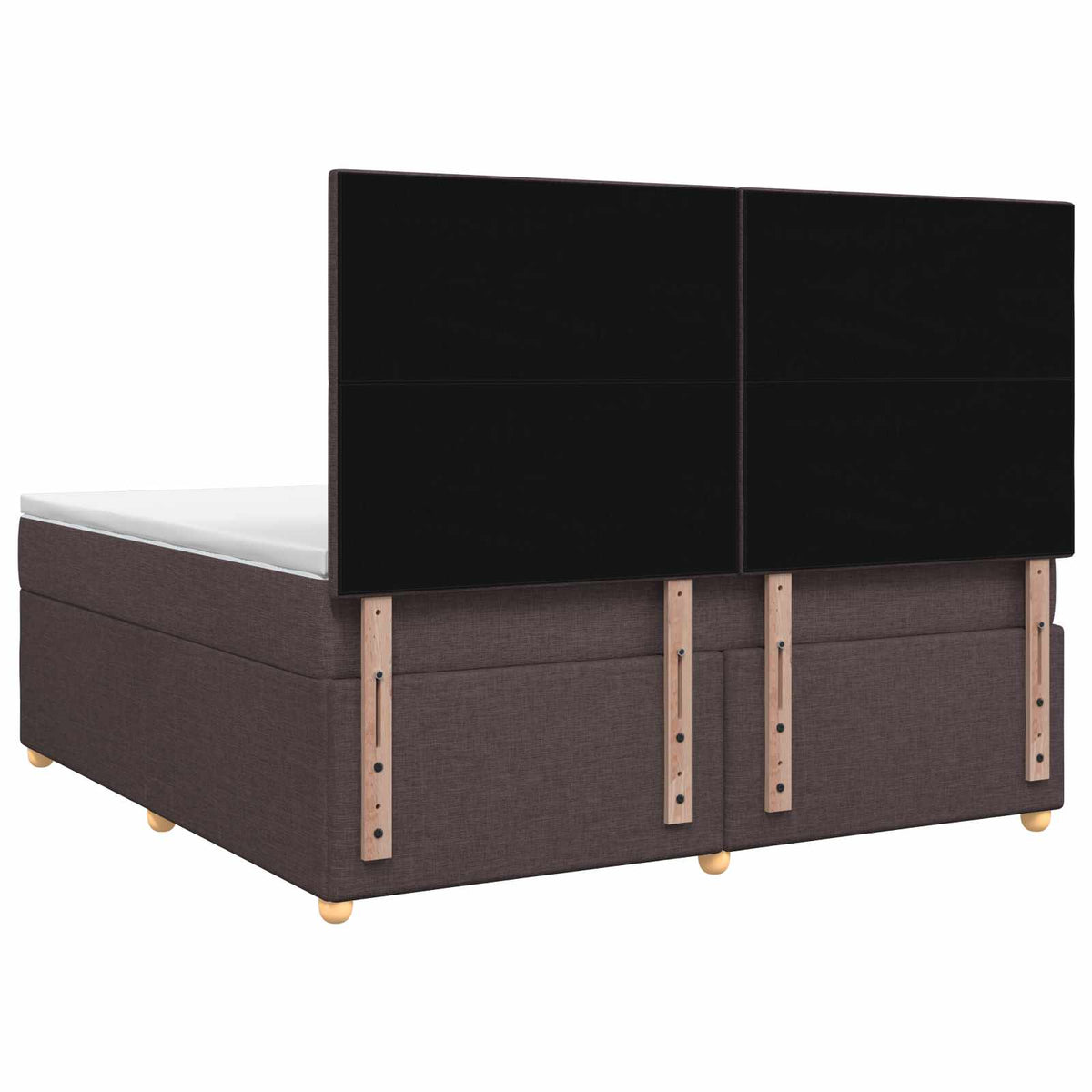 Boxmadras med topmadras Mørk Brun 140 x 200 cm Stof