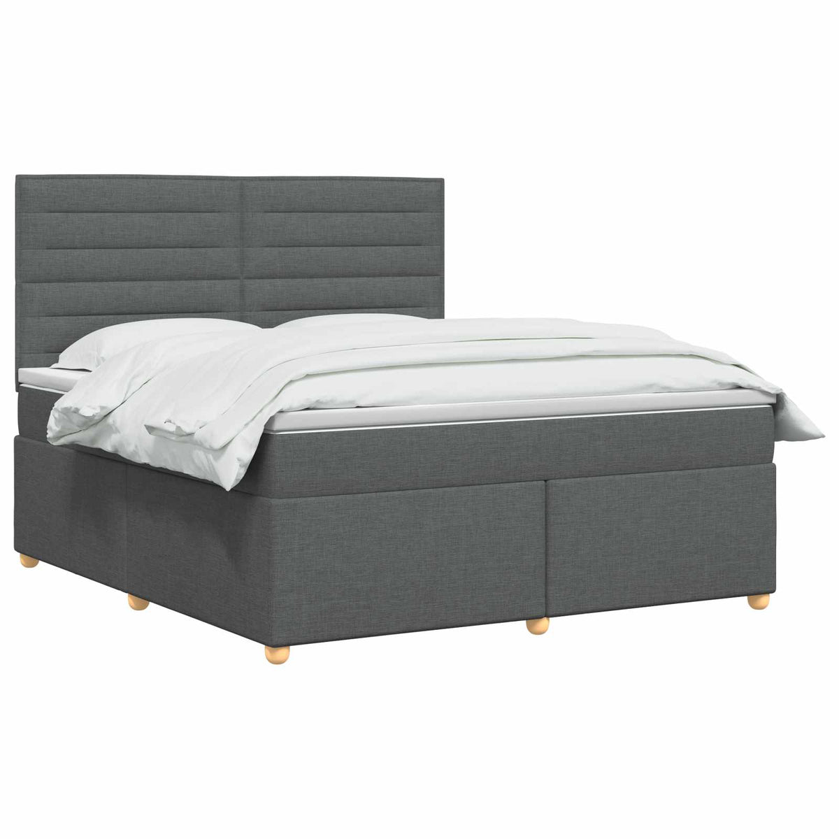 Boxmadras med topmadras Mørkegrå 160 x 200 cm Stof