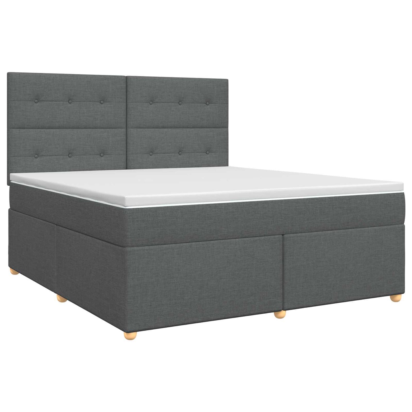 Boxmadras med topmadras Mørkegrå 160 x 200 cm Stof