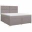 Boxmadras med topmadras Gråbrun 160 x 200 cm Stof