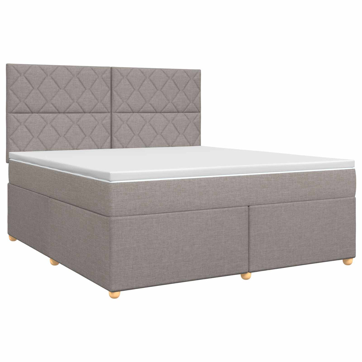 Boxmadras med topmadras Gråbrun 160 x 200 cm Stof