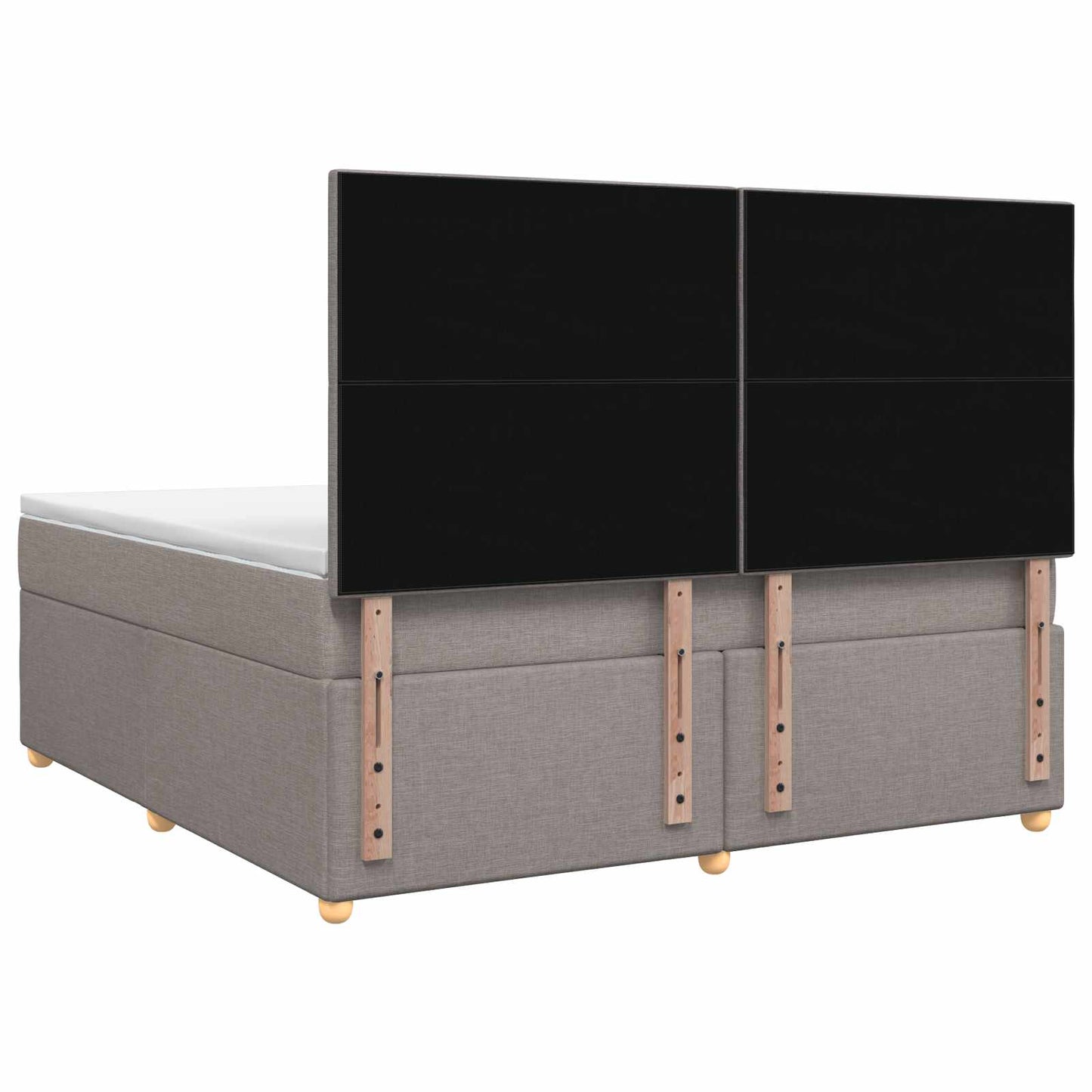Boxmadras med topmadras Gråbrun 160 x 200 cm Stof