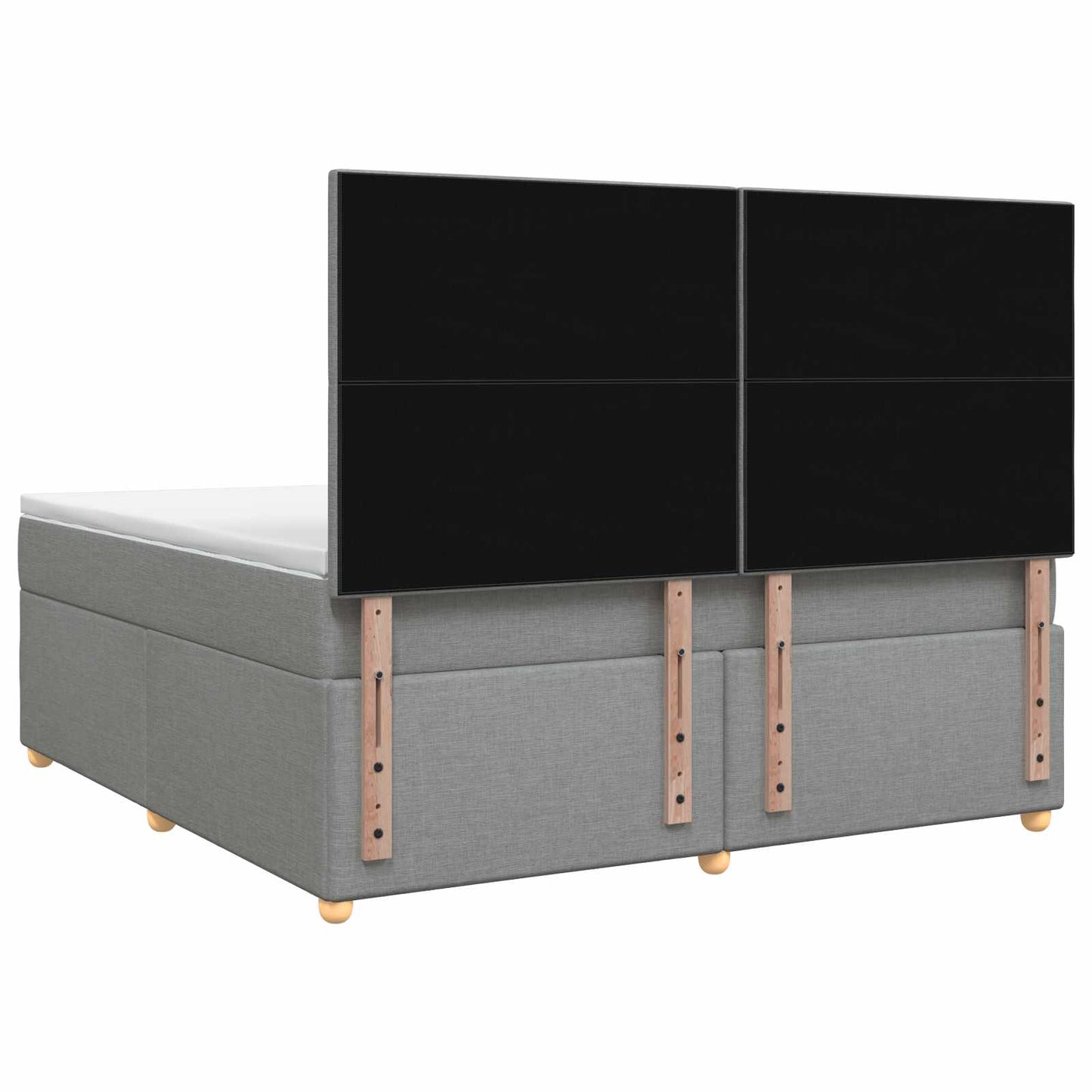 Boxmadras med topmadras Lysegrå 180 x 200 cm Stof