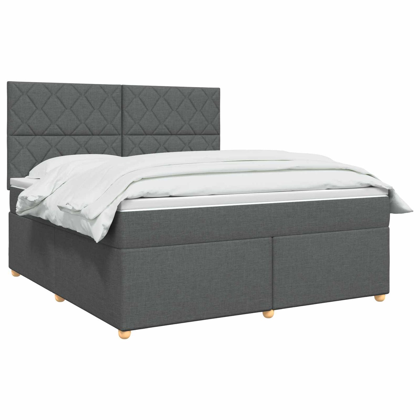 Boxmadras med topmadras Mørkegrå 180 x 200 cm Stof